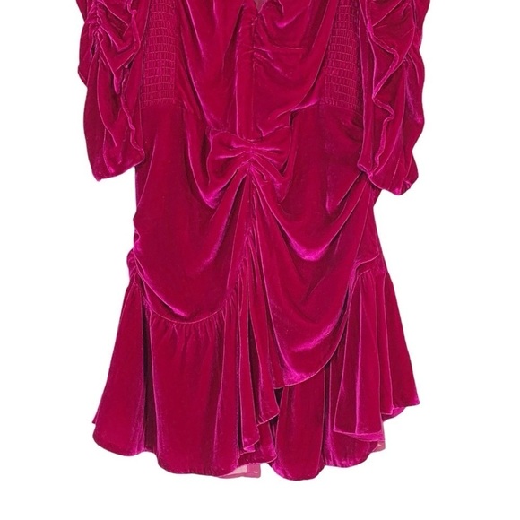 Rebecca Taylor Ruched Velvet Dress Size 4 - Picture 5 of 10